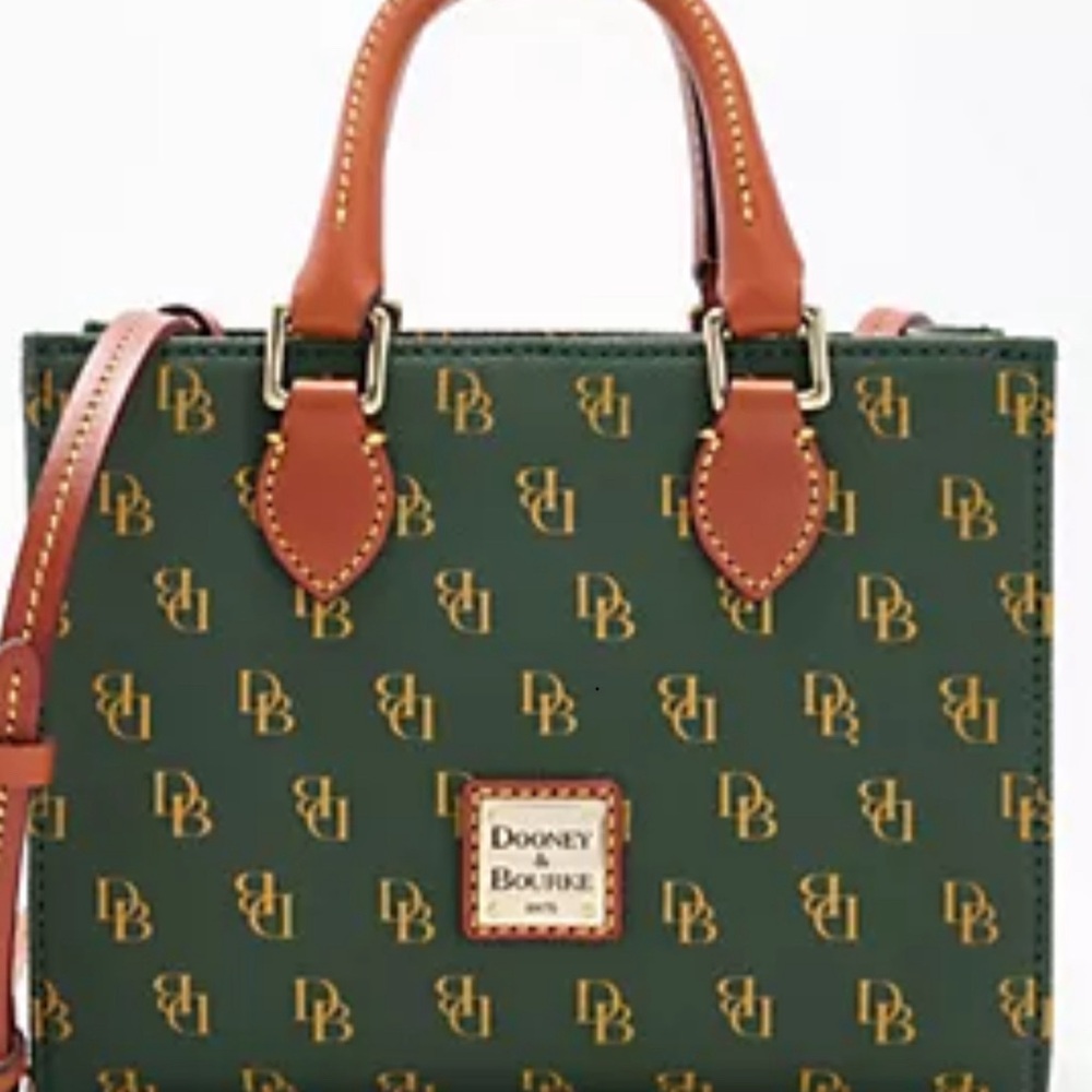 NWT Dooney & Bourke Green and Tan Women's Bag